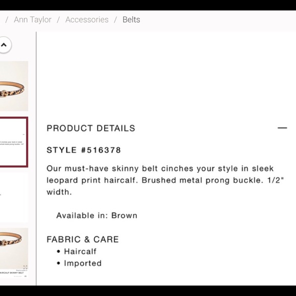 Ann Taylor Sz S Leopard Print Belt - Picture 4 of 4